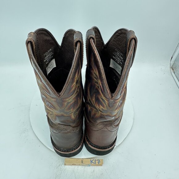 Justin Stampede Driller Men Size 9 D SE4689 Brown Leather Square Toe Work Boot - Picture 9 of 13